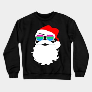 Santa Claus Polysexual Pride Flag Sunglasses Crewneck Sweatshirt